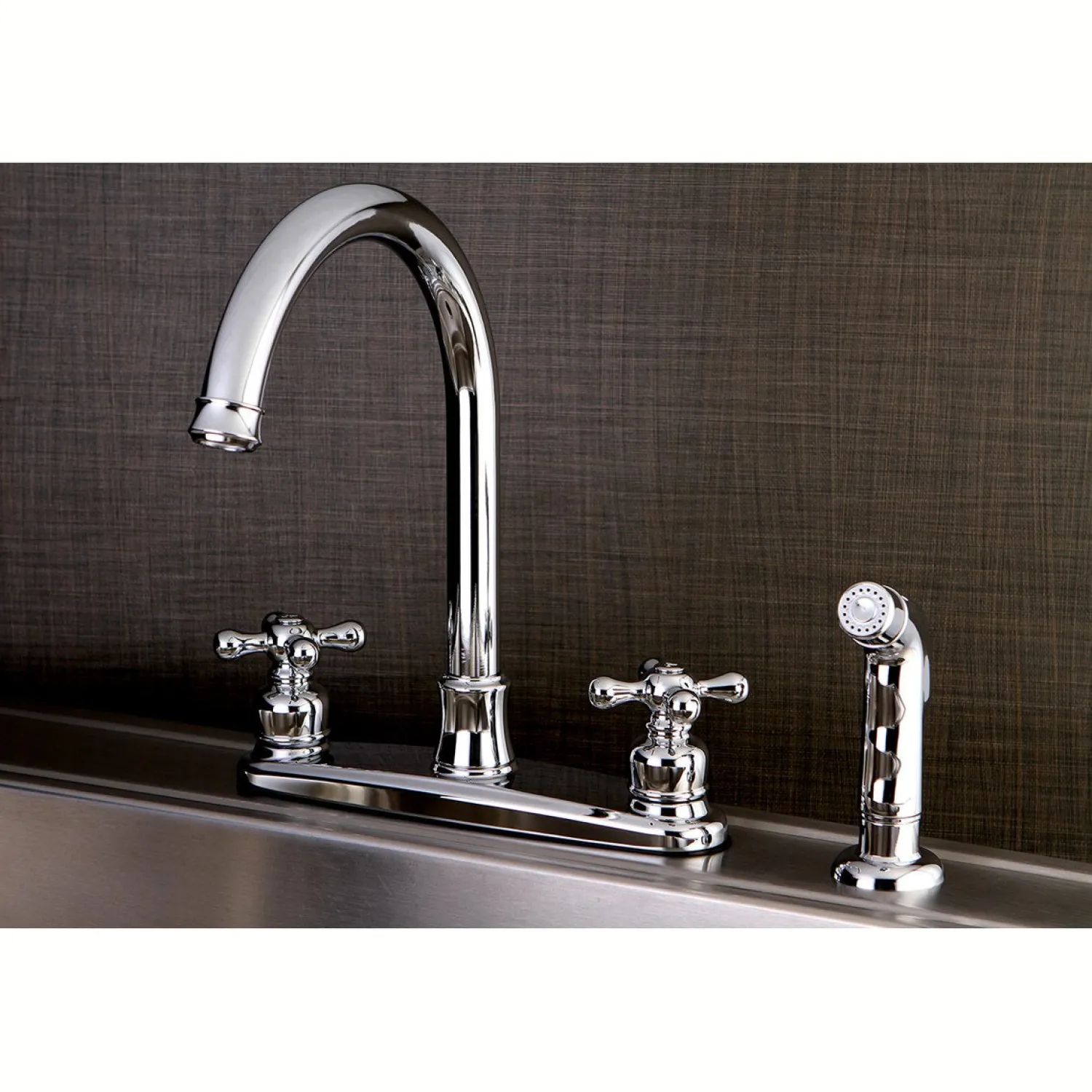 Sale Victorian Deck Mount Centerset Kitchen Faucet Faucets With Side Spray
