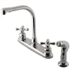 Hot Victorian Deck Mount Centerset 4-Hole Kitchen Faucet Faucets With Side Spray