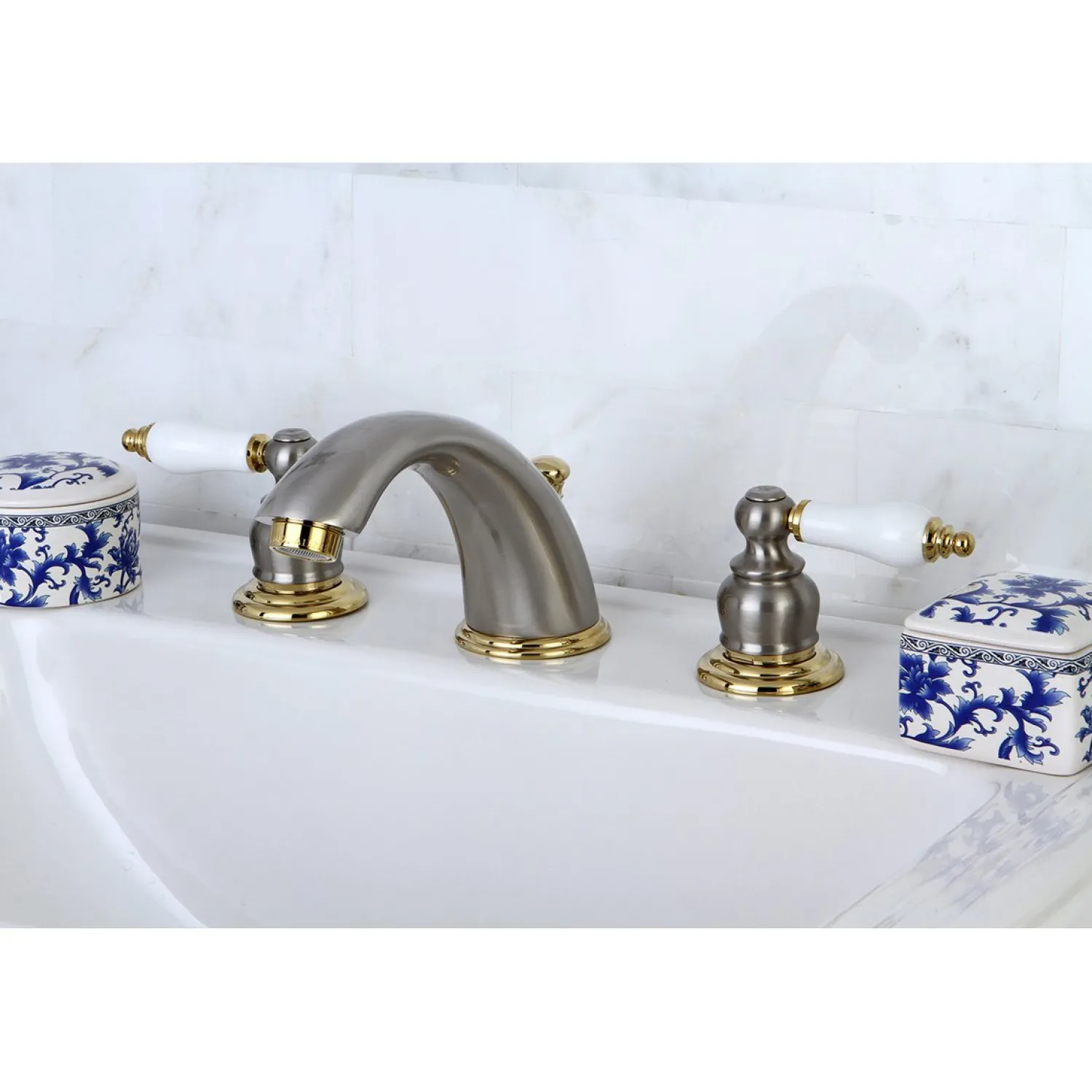 Discount Victorian Deck Mount Widespread Bathroom Faucet 8" Widespread