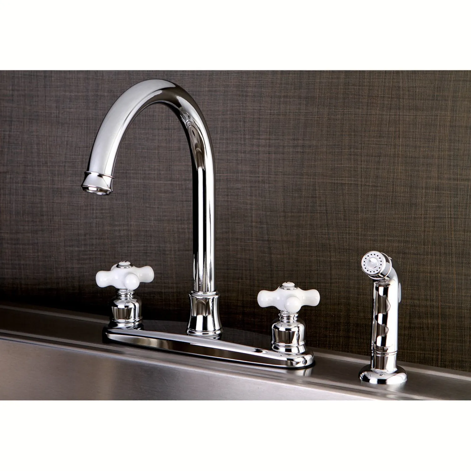 Clearance Victorian 4-Hole Centerset Kitchen Faucet Faucets With Side Spray