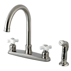Clearance Victorian 4-Hole Centerset Kitchen Faucet Faucets With Side Spray