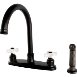Clearance Victorian 4-Hole Centerset Kitchen Faucet Faucets With Side Spray