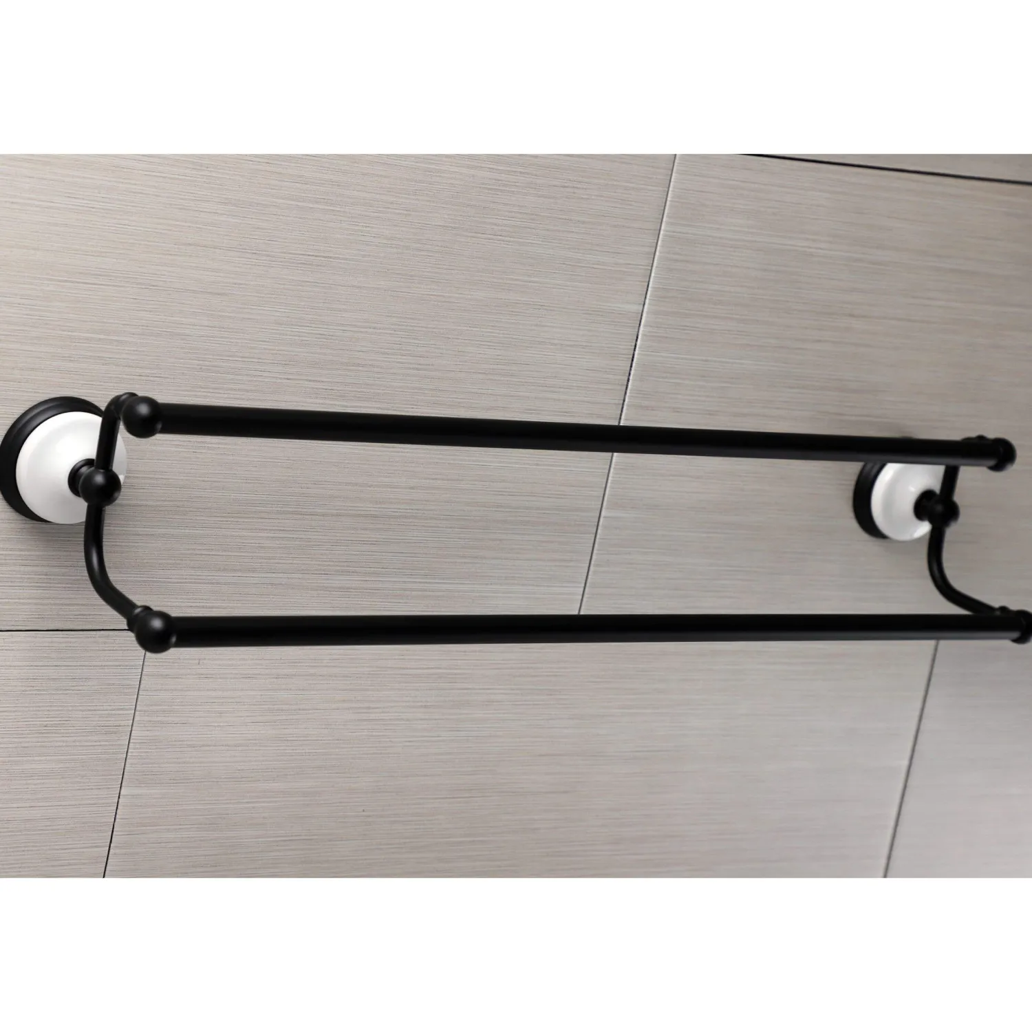 Discount Victorian 24-Inch Dual Towel Bar in Matte Black Towel Bars