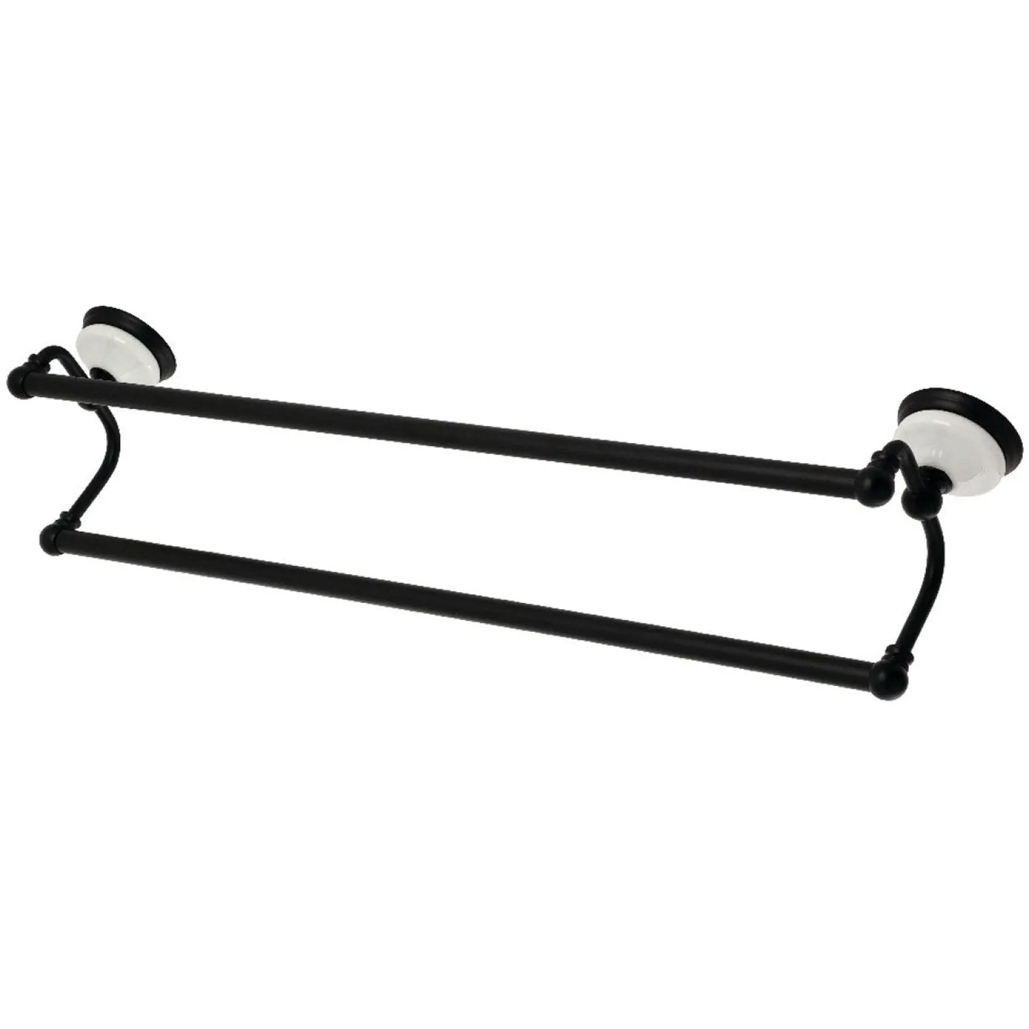 Discount Victorian 24-Inch Dual Towel Bar in Matte Black Towel Bars
