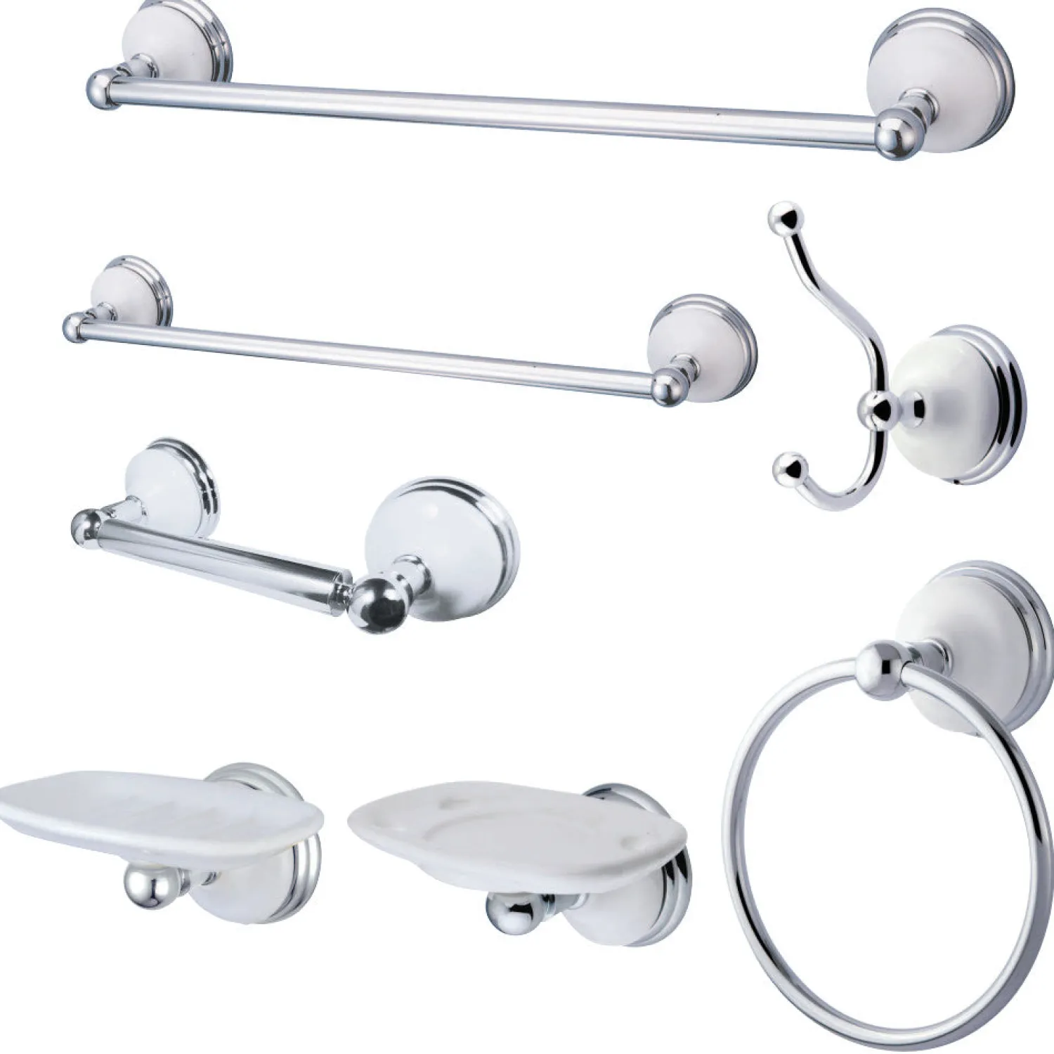 Clearance Victorian 7 Piece Bathroom Accessory Set Towel Rings|Toothbrush Holders & Tumblers