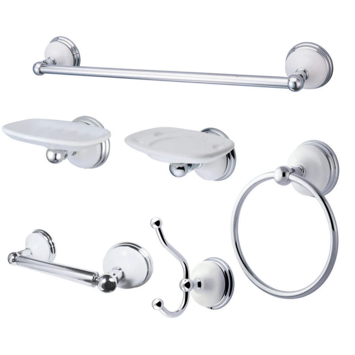 Hot Victorian 6 Piece Bathroom Accessory Set Towel Rings|Toothbrush Holders & Tumblers