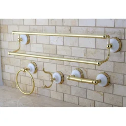 Hot Victorian 4-Pieces Dual Towel Bar Bathroom Hardware Set Accessory Packages