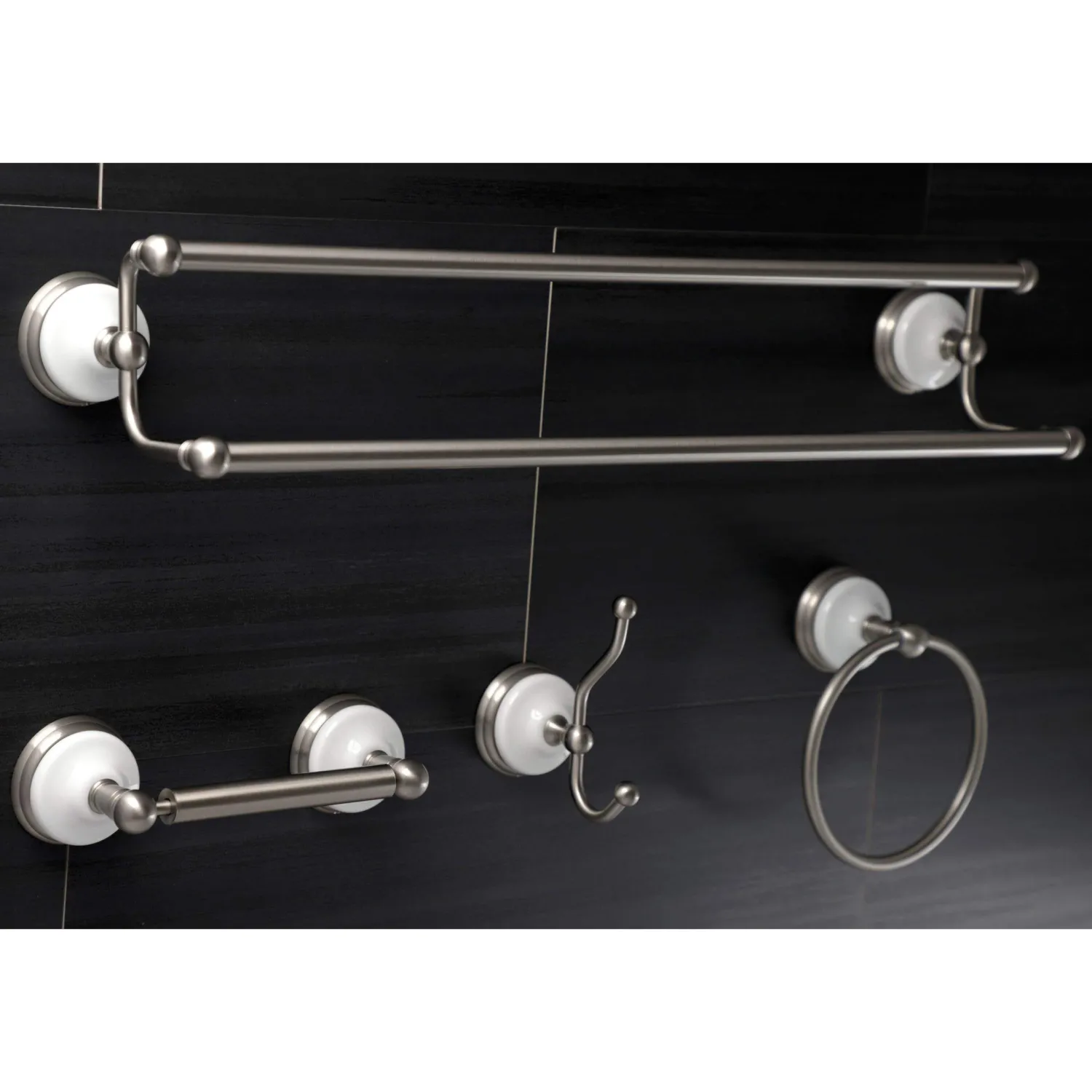 Hot Victorian 4-Pieces Dual Towel Bar Bathroom Hardware Set Accessory Packages