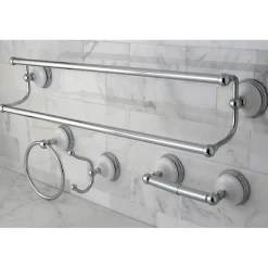Hot Victorian 4-Pieces Dual Towel Bar Bathroom Hardware Set Accessory Packages