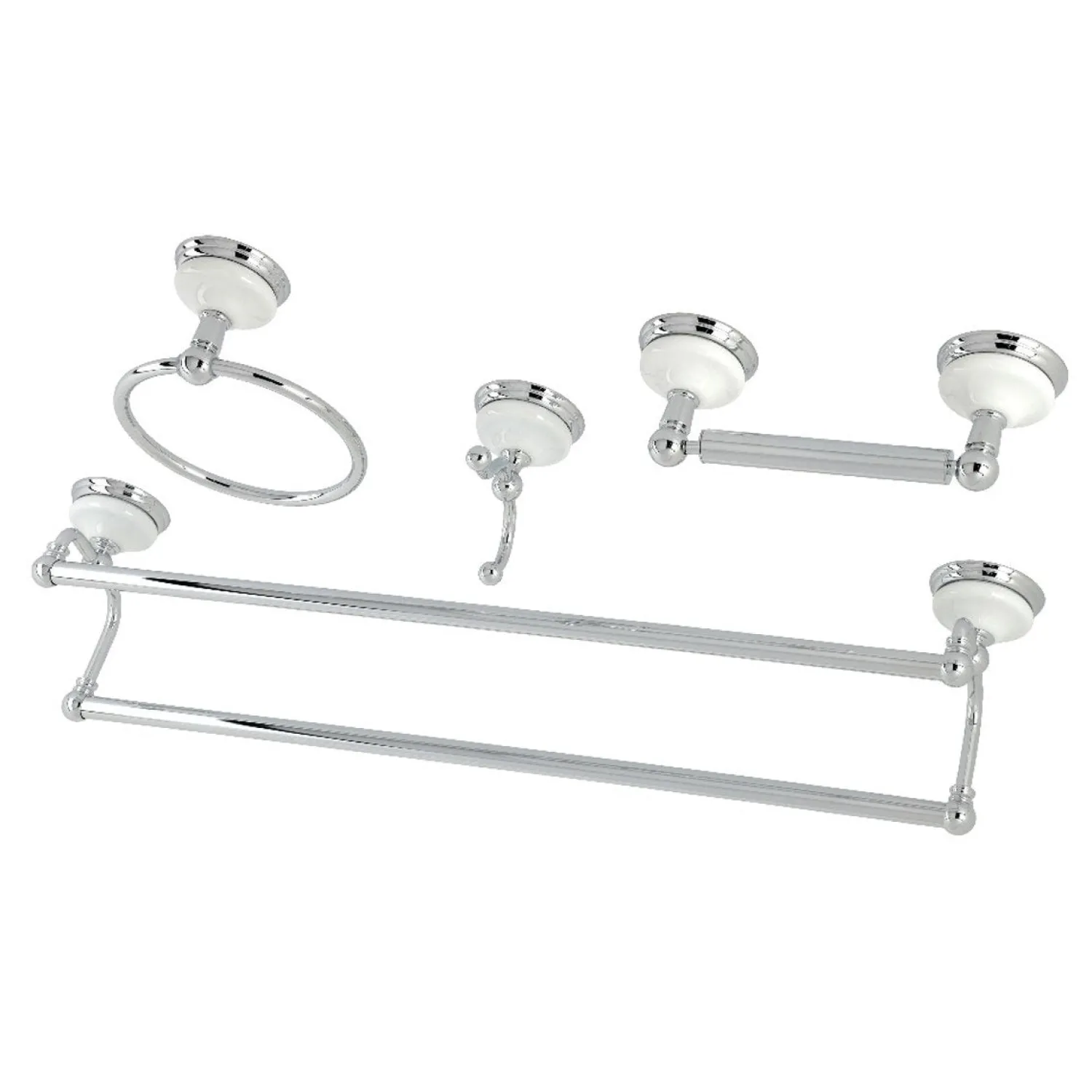 Hot Victorian 4-Pieces Dual Towel Bar Bathroom Hardware Set Accessory Packages
