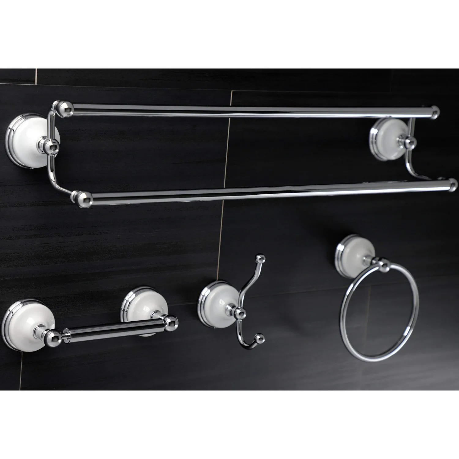 Hot Victorian 4-Pieces Dual Towel Bar Bathroom Hardware Set Accessory Packages