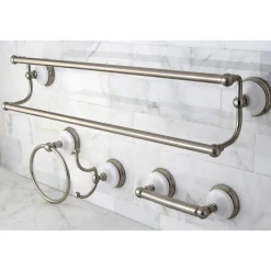 Hot Victorian 4-Pieces Dual Towel Bar Bathroom Hardware Set Accessory Packages