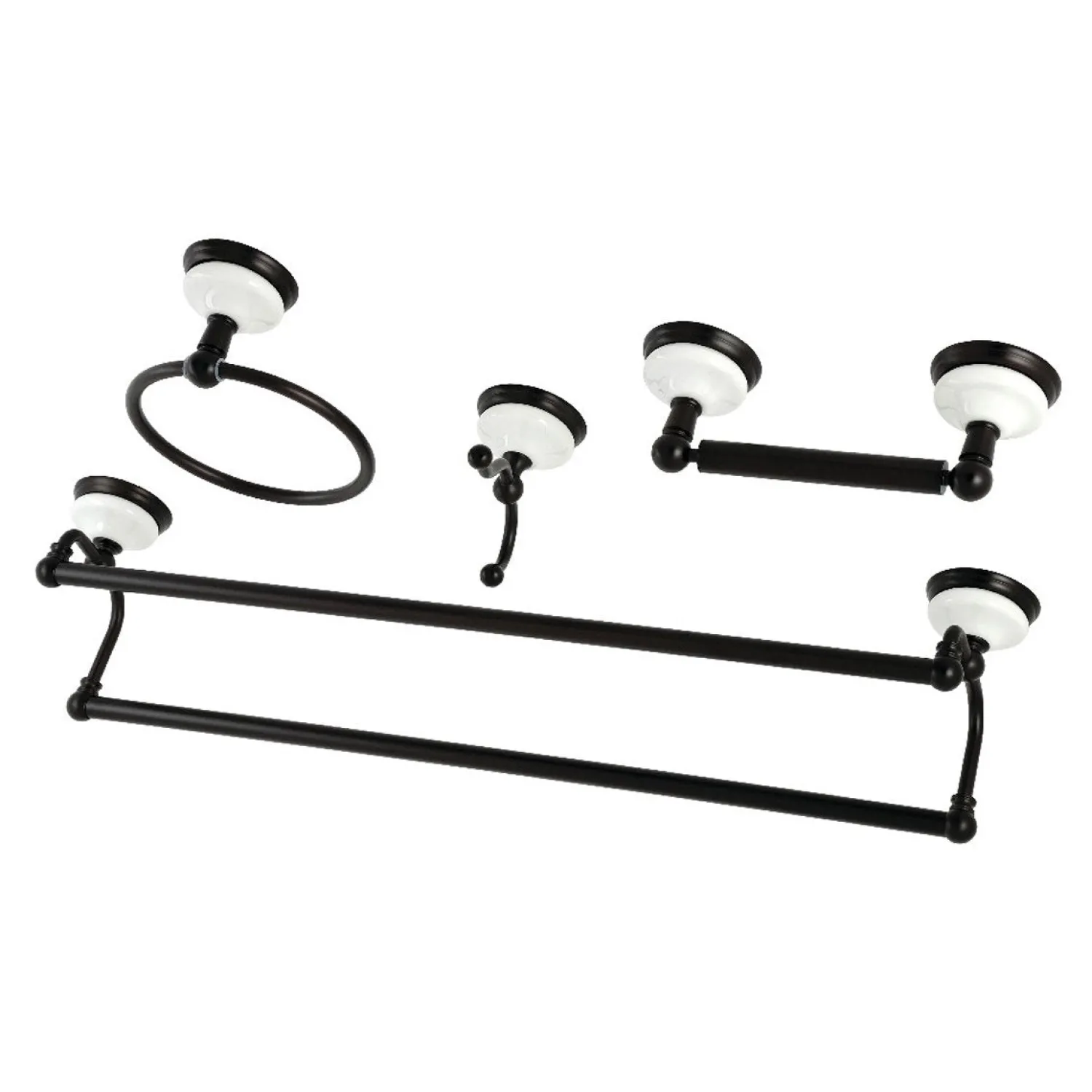 Hot Victorian 4-Pieces Dual Towel Bar Bathroom Hardware Set Accessory Packages