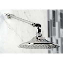 New Victorian Shower Head with Adjustable Shower Arm in Polished Nickel Shower Heads