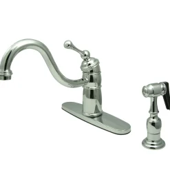 Outlet Victorian Single Handle Kitchen Faucet with Brass Sprayer Faucets With Side Spray
