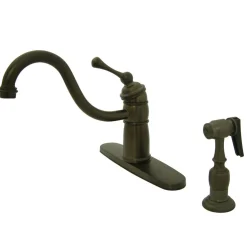 Outlet Victorian Single Handle Kitchen Faucet with Brass Sprayer Faucets With Side Spray