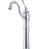 New Victorian Single Handle Vessel Sink Faucet with Optional Cover Plate in Polished Chrome Vessel Faucets