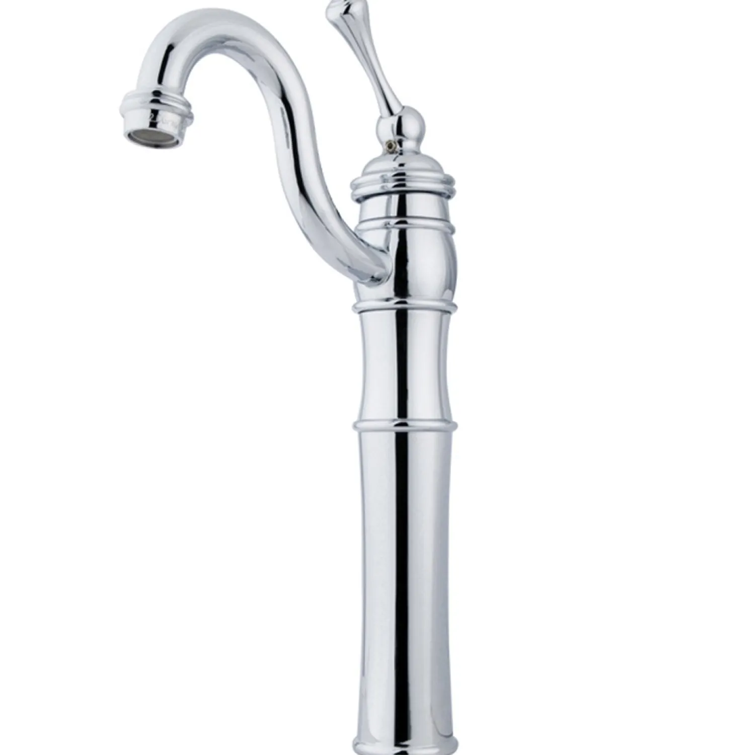 New Victorian Single Handle Vessel Sink Faucet with Optional Cover Plate in Polished Chrome Vessel Faucets