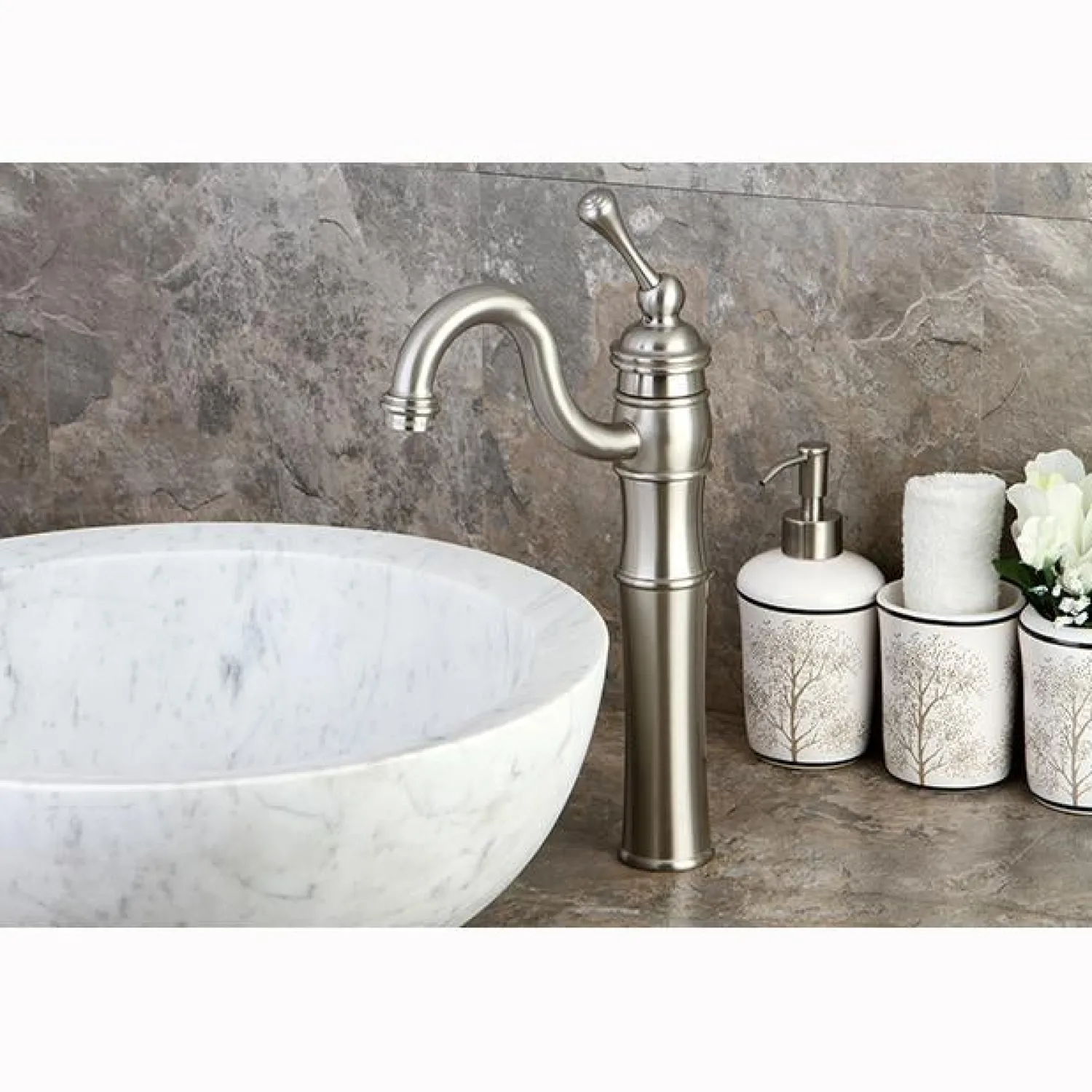 New Victorian Single Handle Vessel Sink Faucet with Optional Cover Plate Vessel Faucets