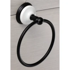 Outlet Victorian Towel Ring in Matte Black Towel Rings