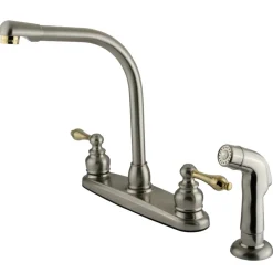 Outlet Victorian Two-Handle Centerset Kitchen Faucet Faucets With Side Spray