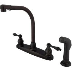Outlet Victorian Two-Handle Centerset Kitchen Faucet Faucets With Side Spray