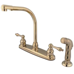 Outlet Victorian Two-Handle Centerset Kitchen Faucet Faucets With Side Spray