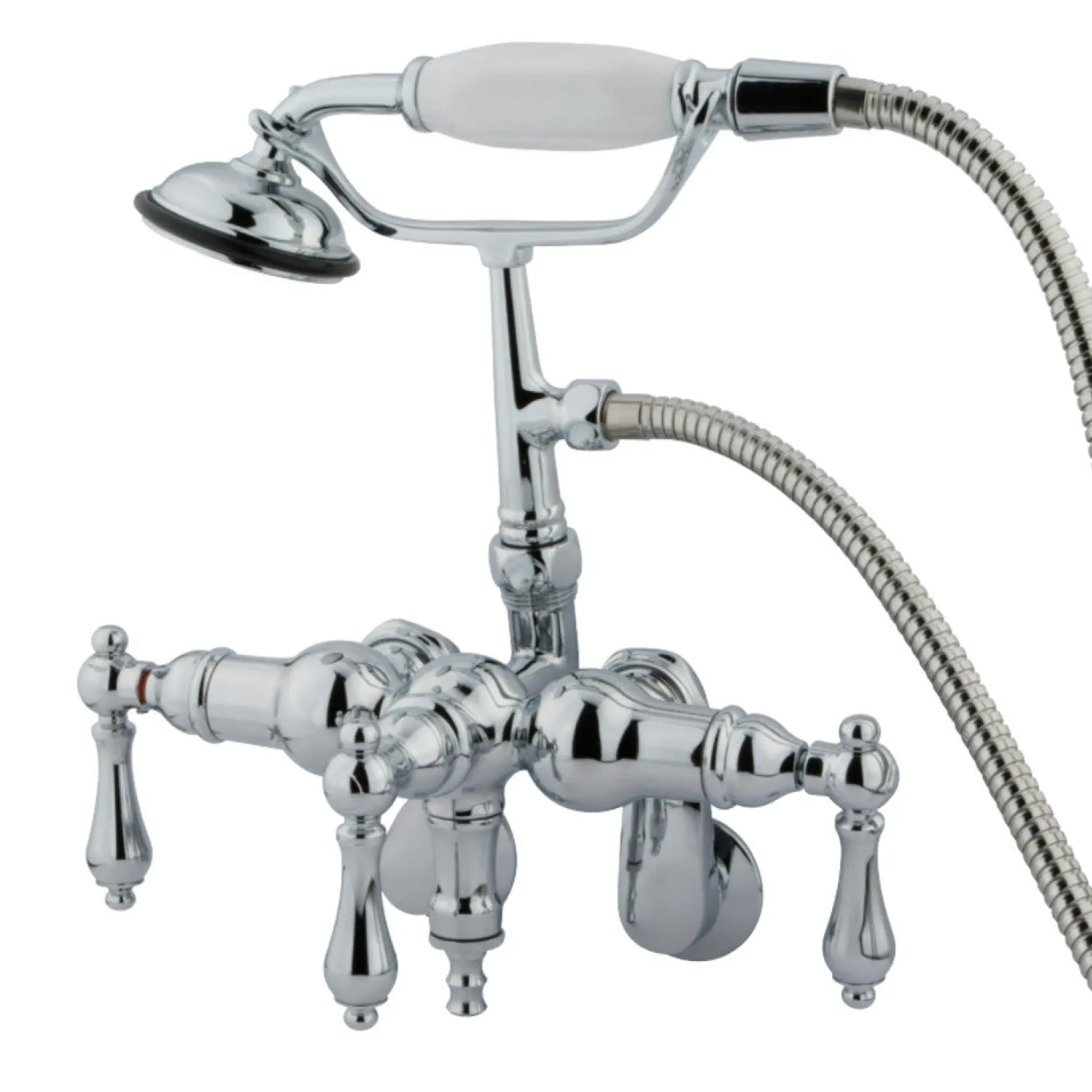 New Vintage Adjustable 3-3/8" - 9" Center Wall Mount Clawfoot Tub Filler with Hand Shower Tub Faucets