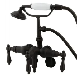 New Vintage Adjustable 3-3/8" - 9" Center Wall Mount Clawfoot Tub Filler with Hand Shower Tub Faucets