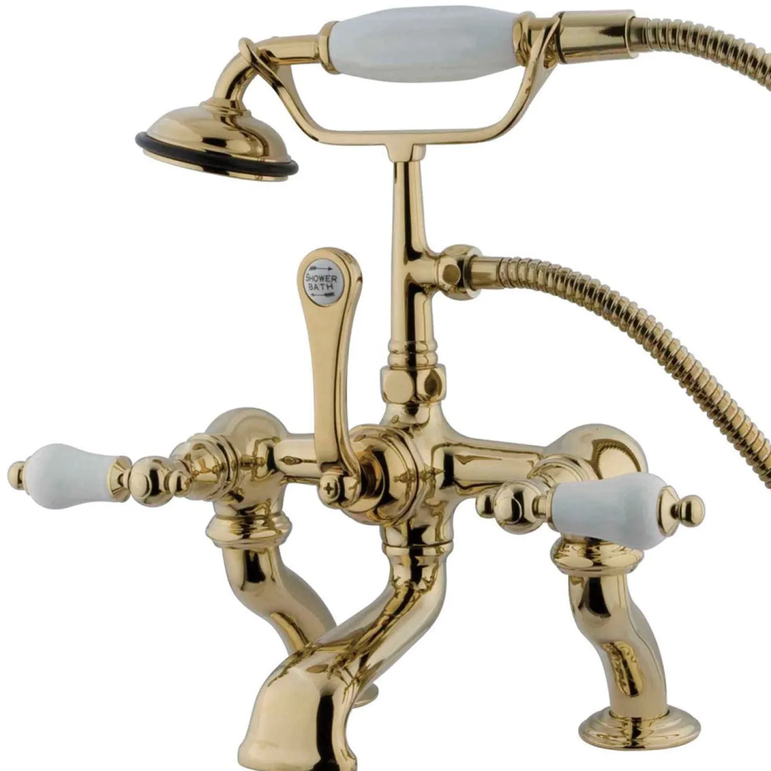 Online Vintage Adjustable 3-3/8" - 10" Center Classic Deck Mount Clawfoot Tub Filler with Hand Shower Tub Faucets