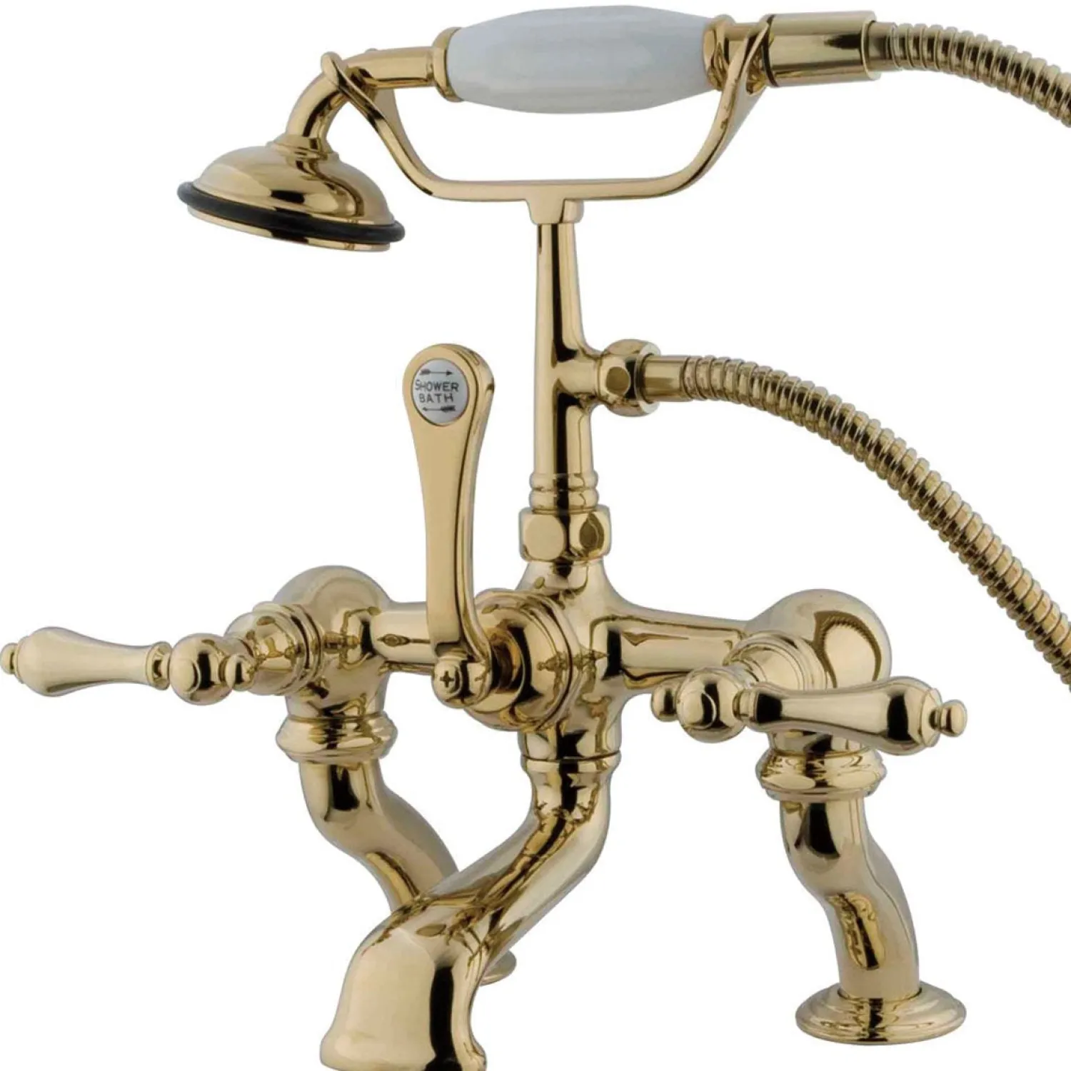 Discount Vintage Adjustable 3-3/8" - 10" Center Deck Mount Clawfoot Tub Filler with Hand Shower Tub Faucets