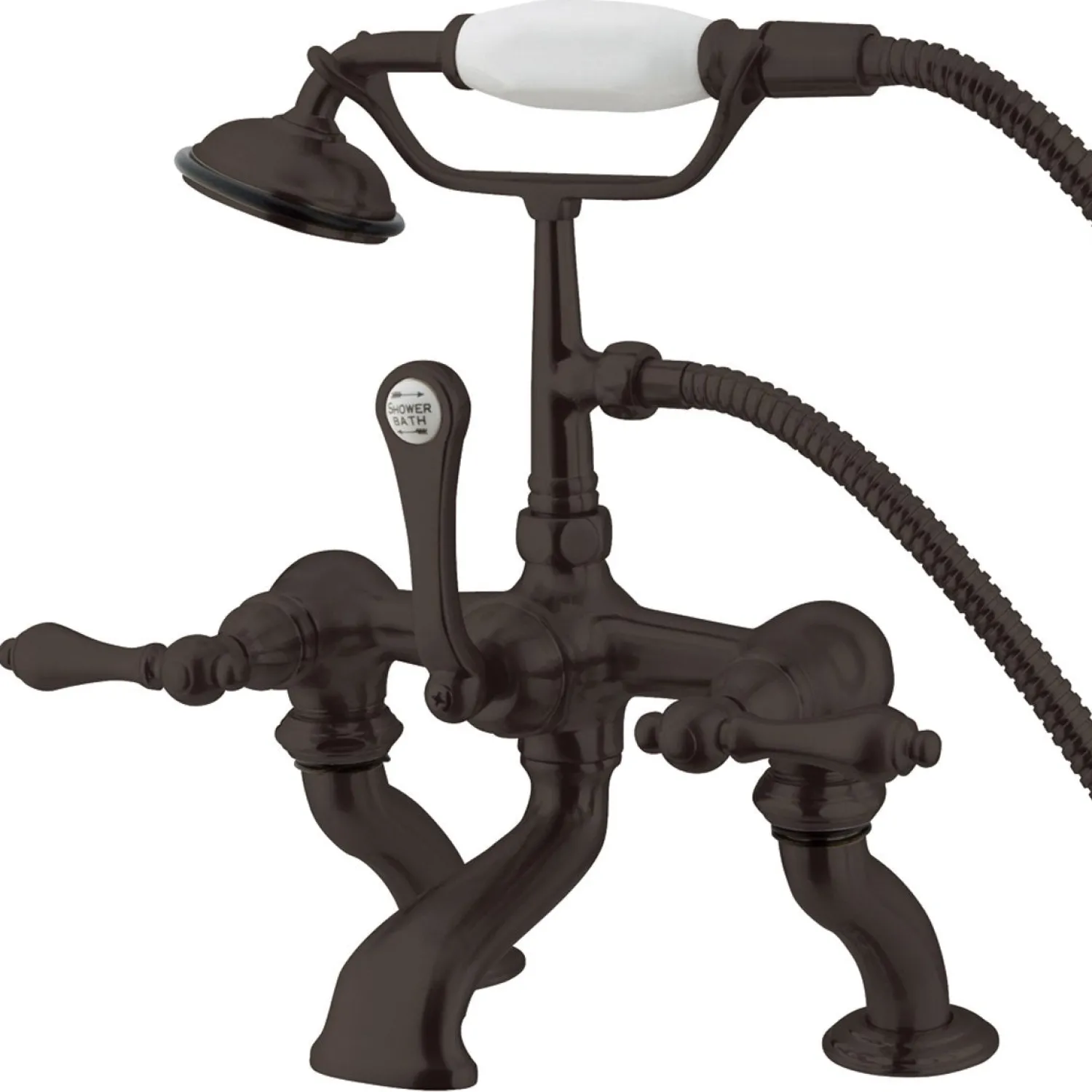 Discount Vintage Adjustable 3-3/8" - 10" Center Deck Mount Clawfoot Tub Filler with Hand Shower Tub Faucets