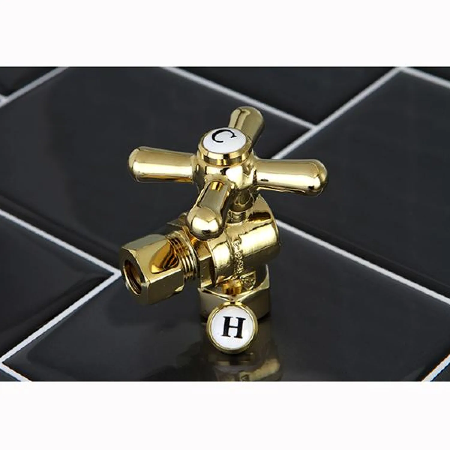 Online Vintage Angle Stop with 3/8" IPS x 3/8" OD Compression Toilet Parts