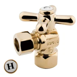 Sale Vintage Angle Stop with 1/2" IPS x 1/2" OD Compression Toilet Parts