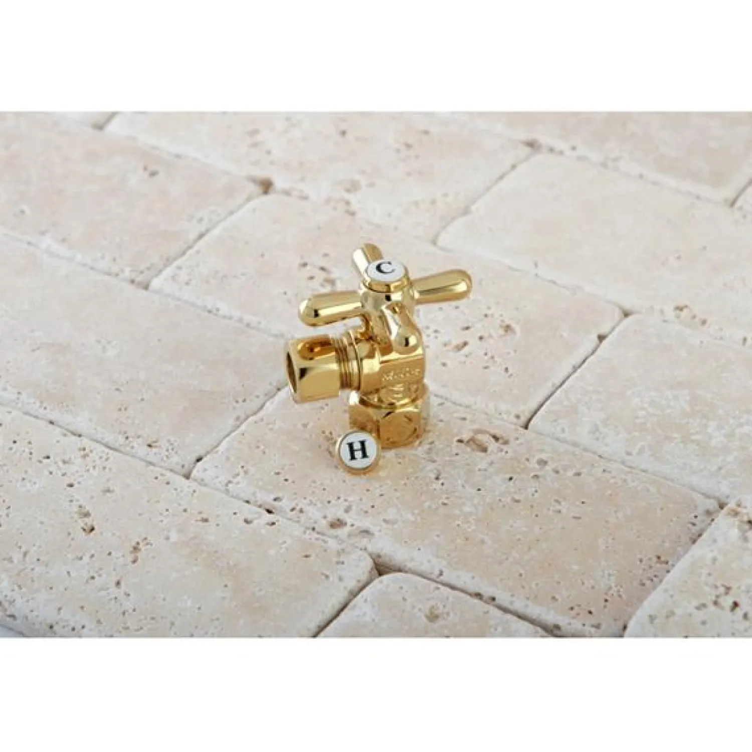 Sale Vintage Angle Stop with 1/2" IPS x 1/2" OD Compression Toilet Parts