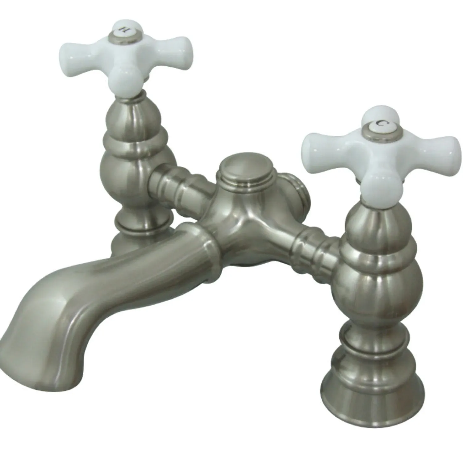 New Vintage 7" Brass Deck Mount Clawfoot Tub Filler Tub Faucets