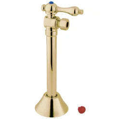 Sale Vintage CC83202 1/2" Sweat, 3/8" O.D. Compression Angle Shut-off Valve with 5" Extension in Polished Brass Vintage Toilet Parts