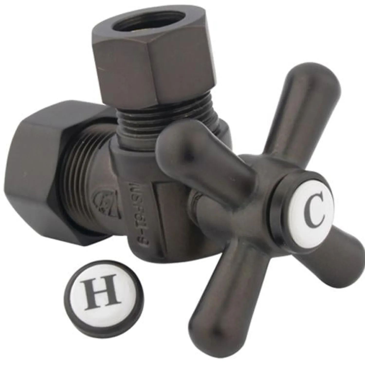 Clearance Vintage CC54405X 5/8" O.D. Compression, 1/2" O.D. Compression Angle Shut-off Valve in Oil Rubbed Bronze Toilet Parts