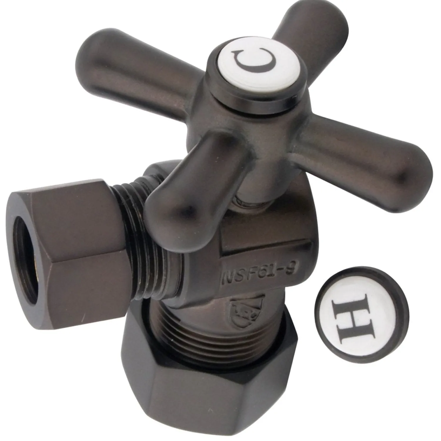 Clearance Vintage CC54405X 5/8" O.D. Compression, 1/2" O.D. Compression Angle Shut-off Valve in Oil Rubbed Bronze Toilet Parts
