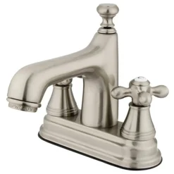 Hot Vintage 4" Centerset Two Handle Lavatory Faucet with Brass Pop-up 4" Center Set