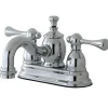 Best Vintage 4" Centerset Lavatory Faucet with Heritage Spout and Metal Lever Handle 4" Center Set
