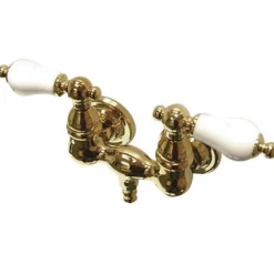 Outlet Vintage 3-3/8" Centers Brass Wall Mount Clawfoot Tub Filler Tub Faucets