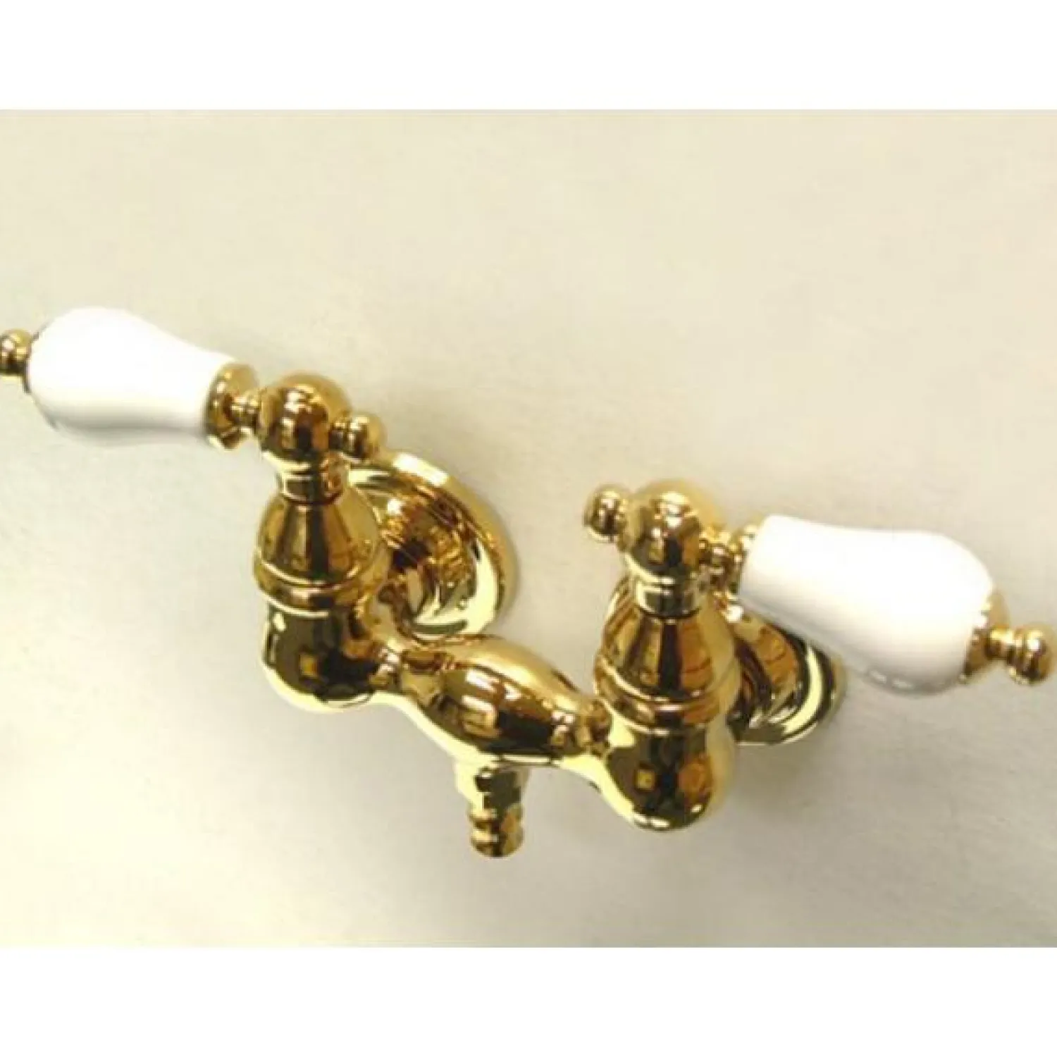 Outlet Vintage 3-3/8" Centers Brass Wall Mount Clawfoot Tub Filler Tub Faucets