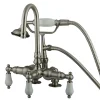 Best Vintage 3-3/8" Classic Clawfoot Deck Mount Tub Filler with Hand Shower Tub Faucets