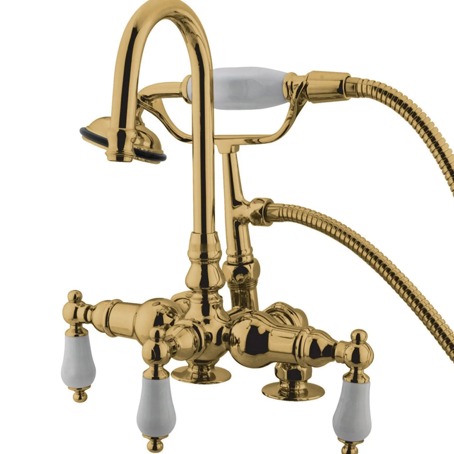 Best Vintage 3-3/8" Classic Clawfoot Deck Mount Tub Filler with Hand Shower Tub Faucets