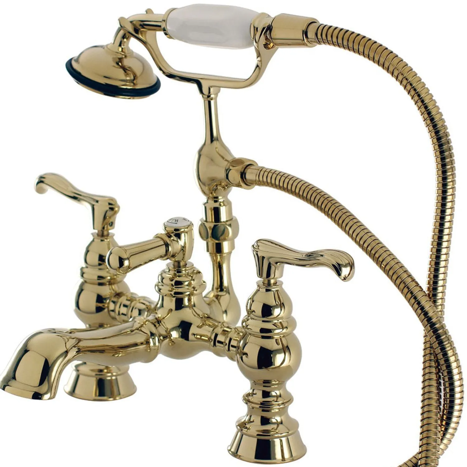 Online Vintage 7" Classic Deck Mount Clawfoot Tub Filler with Hand Shower Tub Faucets