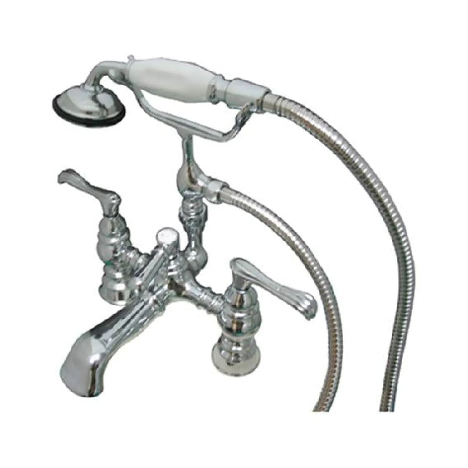 Online Vintage 7" Classic Deck Mount Clawfoot Tub Filler with Hand Shower Tub Faucets