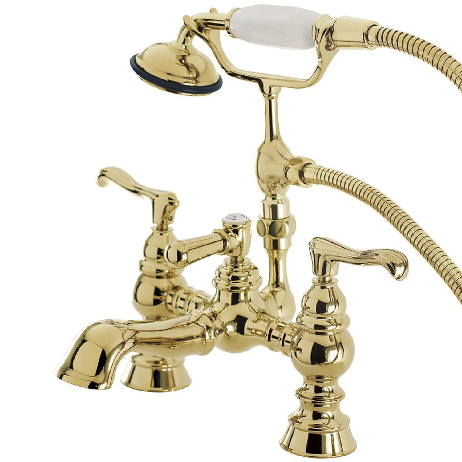 Online Vintage 7" Classic Deck Mount Clawfoot Tub Filler with Hand Shower Tub Faucets