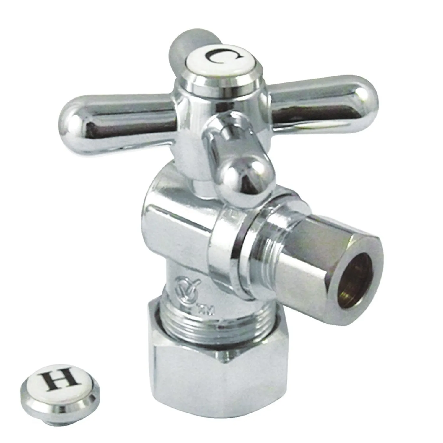 Sale Vintage Classic Angle Stop with 5/8" OD Compression x 3/8" OD Compression Toilet Parts