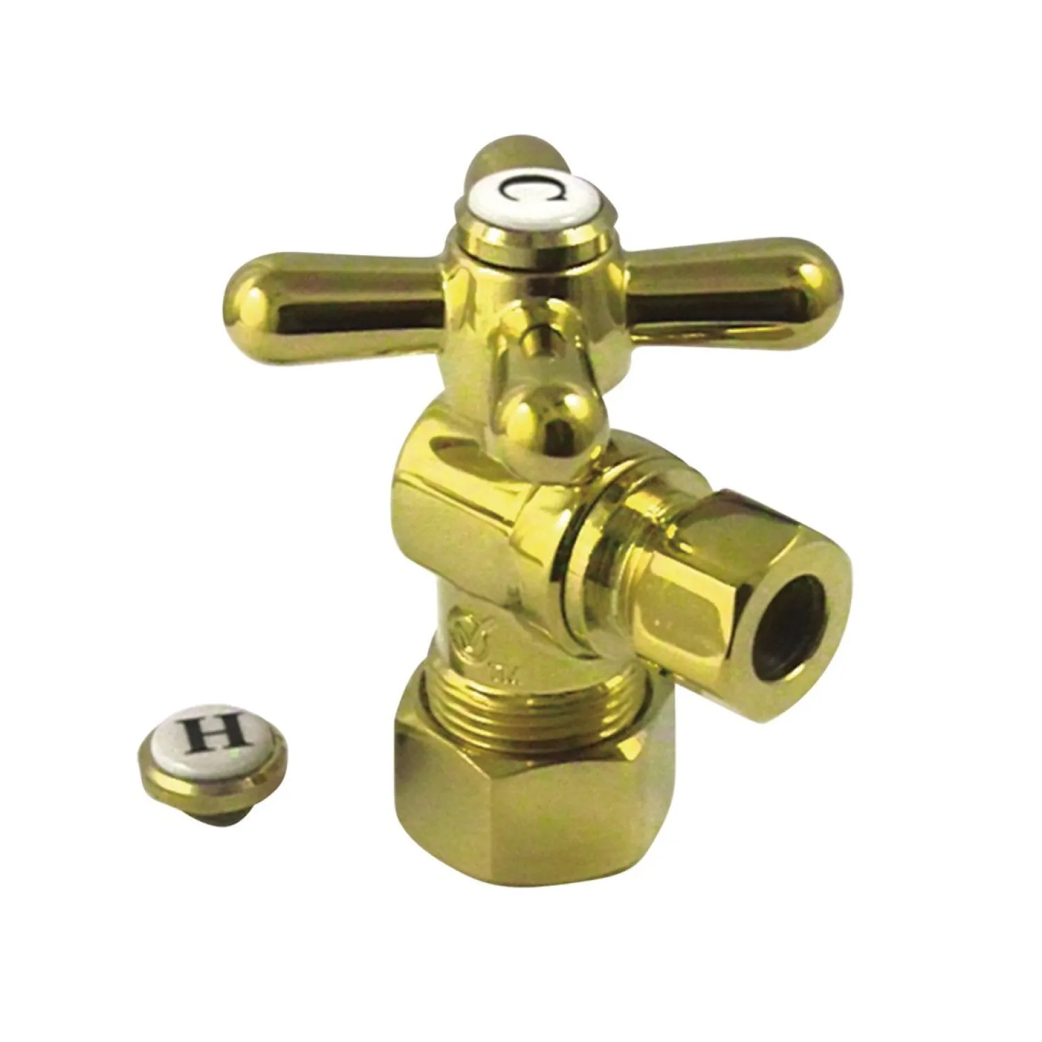 Sale Vintage Classic Angle Stop with 5/8" OD Compression x 3/8" OD Compression Toilet Parts